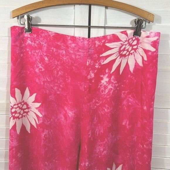 Beach Pants Medium Large Slit Wrap Floral Pink Pants M/L - Picture 5 of 9